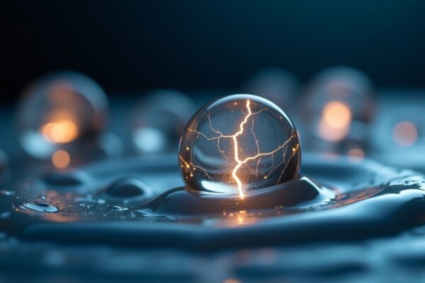 Microlightning: Water droplets with lightning