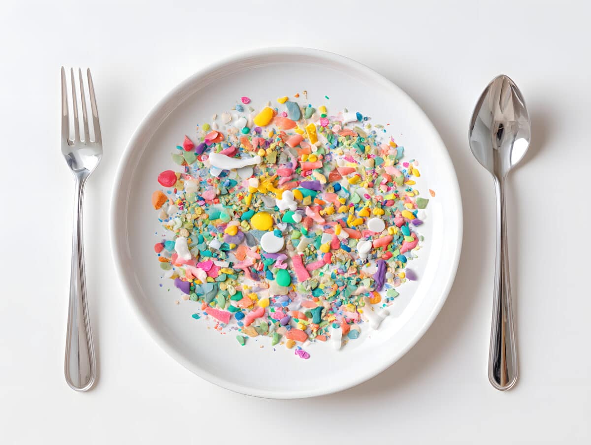 Microplastics on a plate