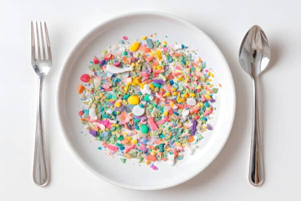 Microplastics on a plate