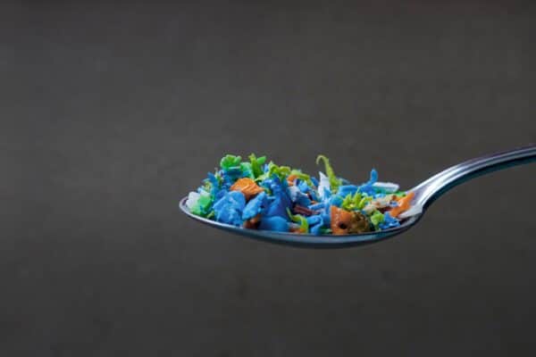 Microplastics in a spoon