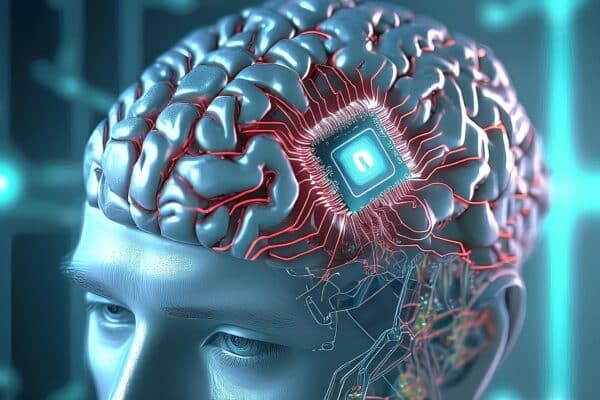 Brain chip implant conceptual image