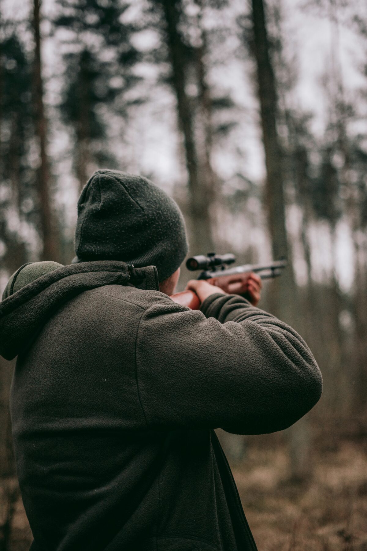 A hunter aiming
