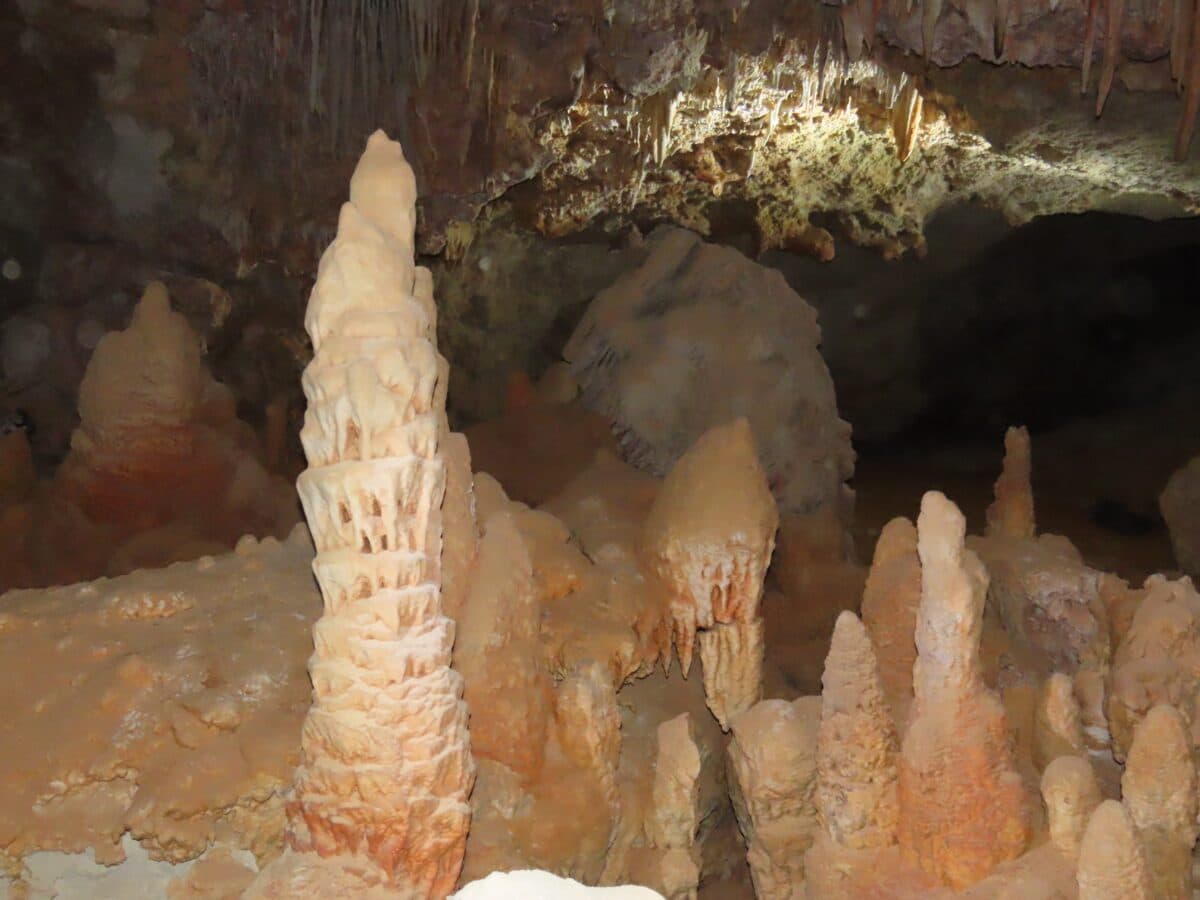 Speleothems, or dripstones, in a Saudi Arabian limestone cave