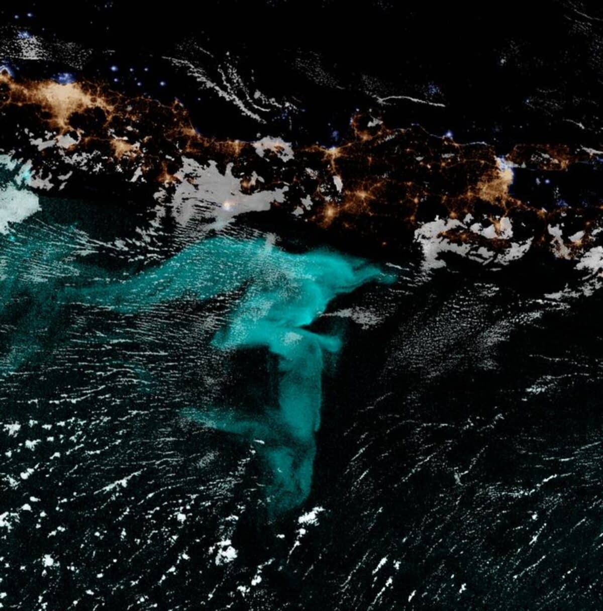 Glowing sea