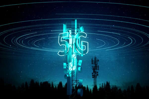 5G signal and radiation exposure concept