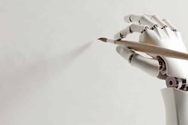 A robotic hand painting