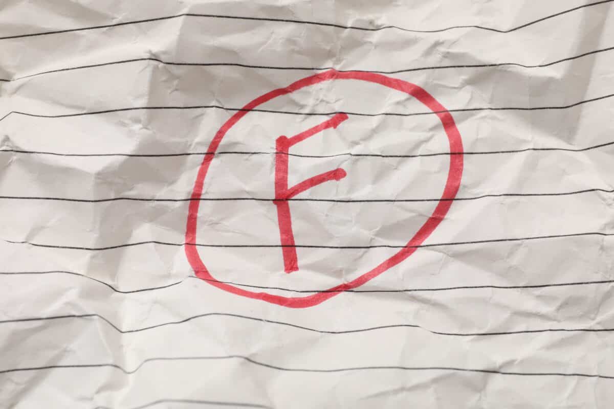 Failing Grade: F on paper
