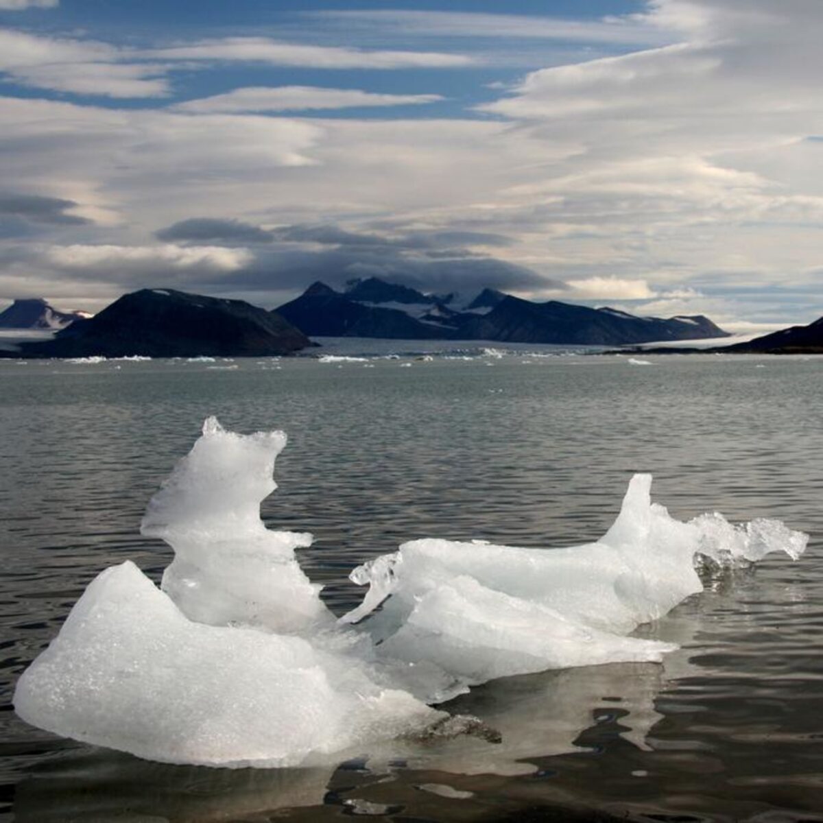 Remaining of a glacier iceberg in Svalbard, Norway