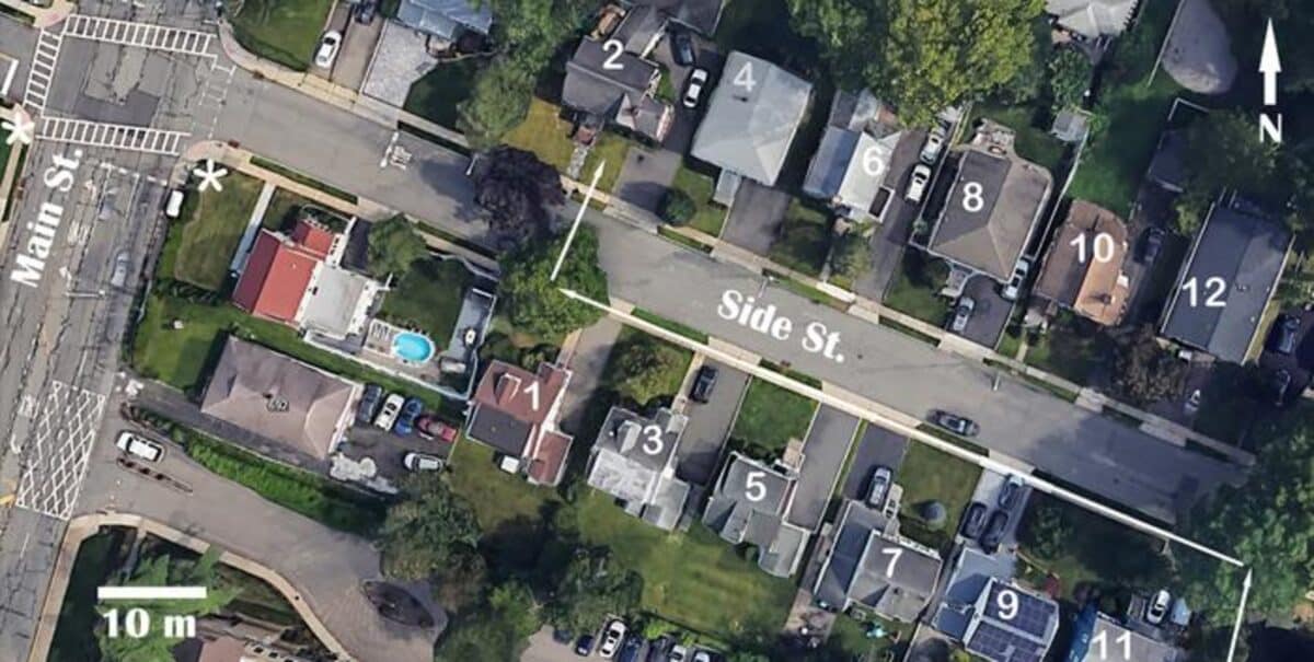 A neighborhood where a hawk was studied