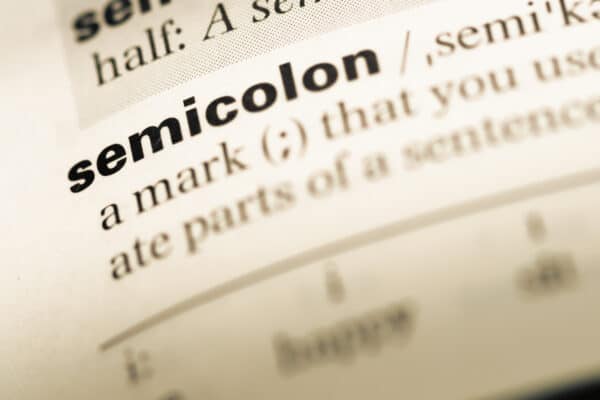 Semicolon in the dictionary