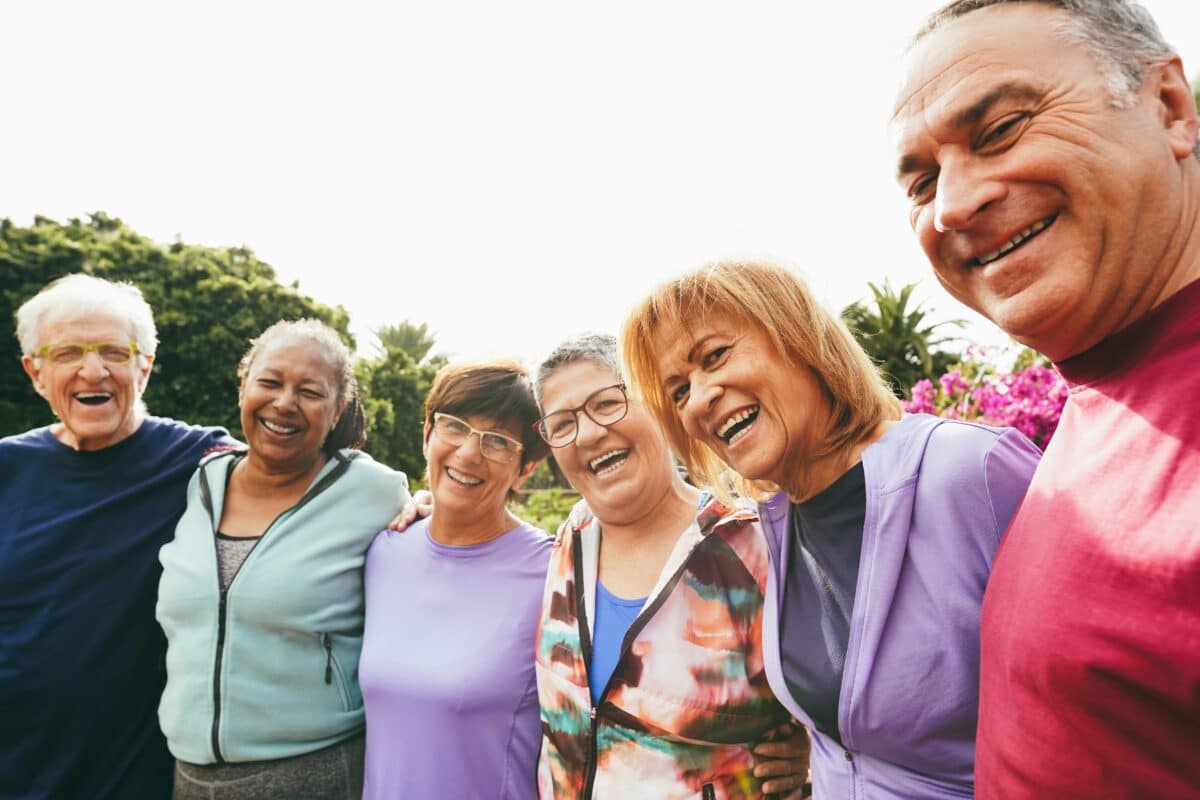 Group of older adult friends
