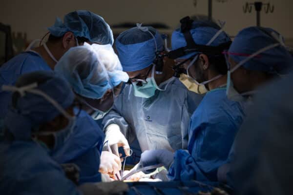 The team of surgeons during the bladder transplant.