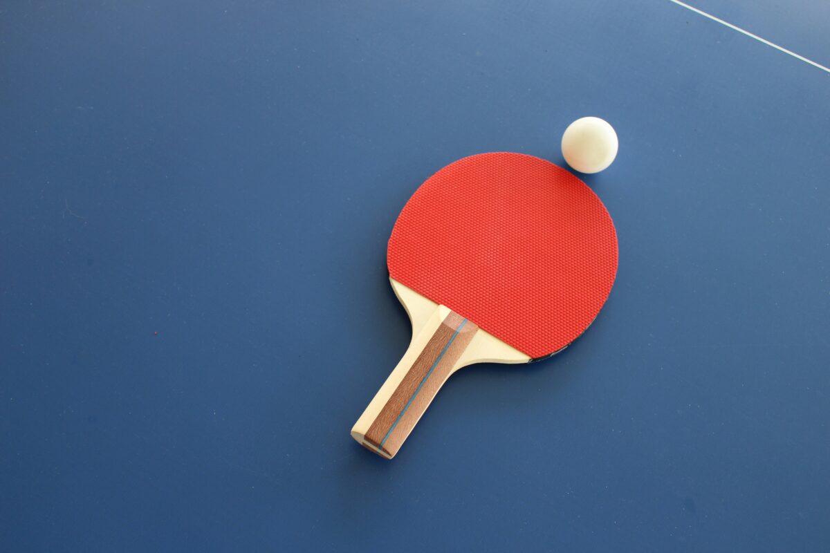 Ping pong ball and paddle