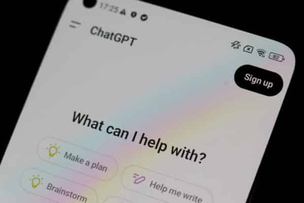 ChatGPT prompt on smartphone
