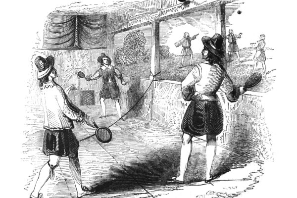 Jeu de paume or court tennis in 1658.
