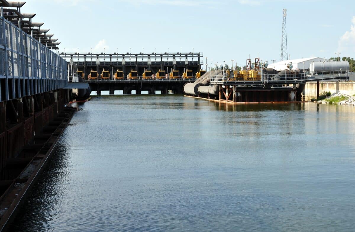 Hurricane and flood protection locks in Lake Pontchartrain At Seventeenth Street Canal, New Orleans, Louisiana