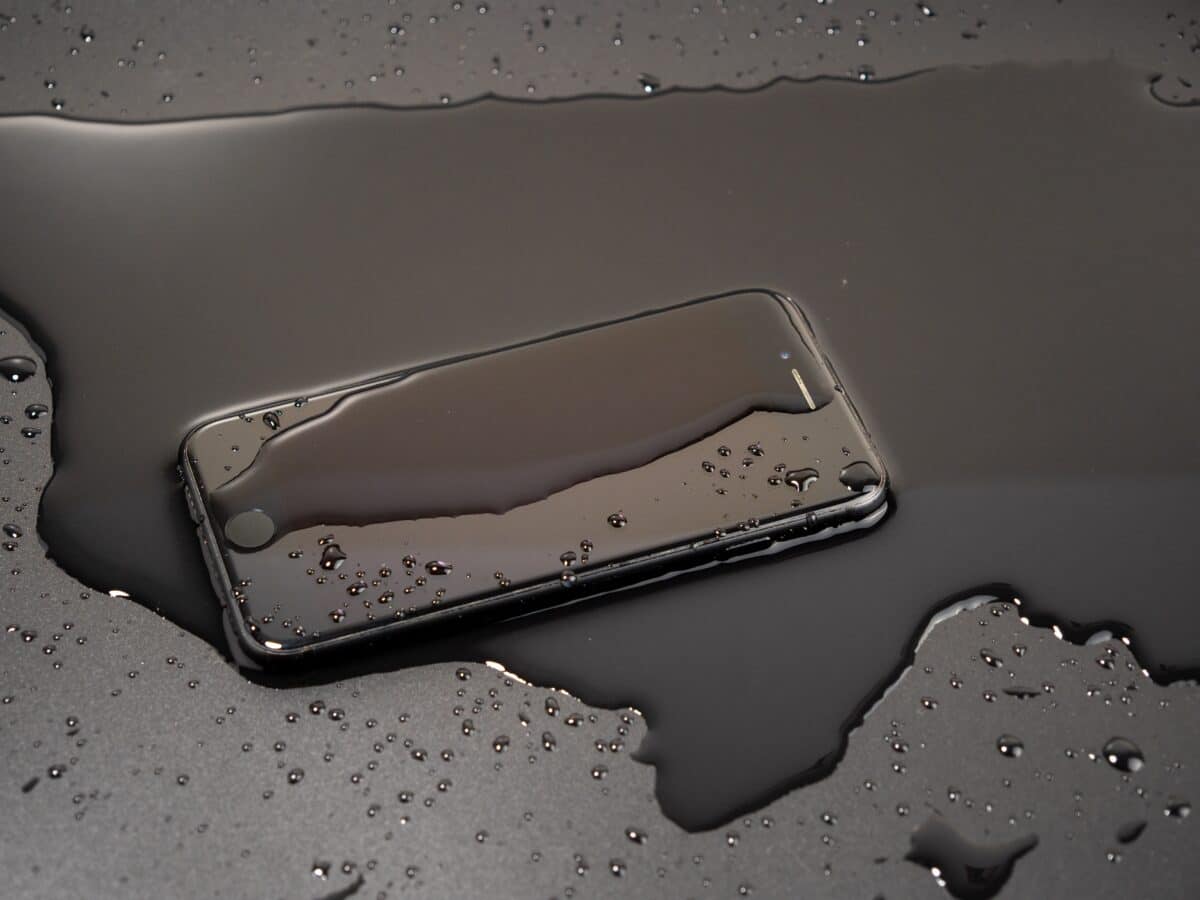 Wet smartphone