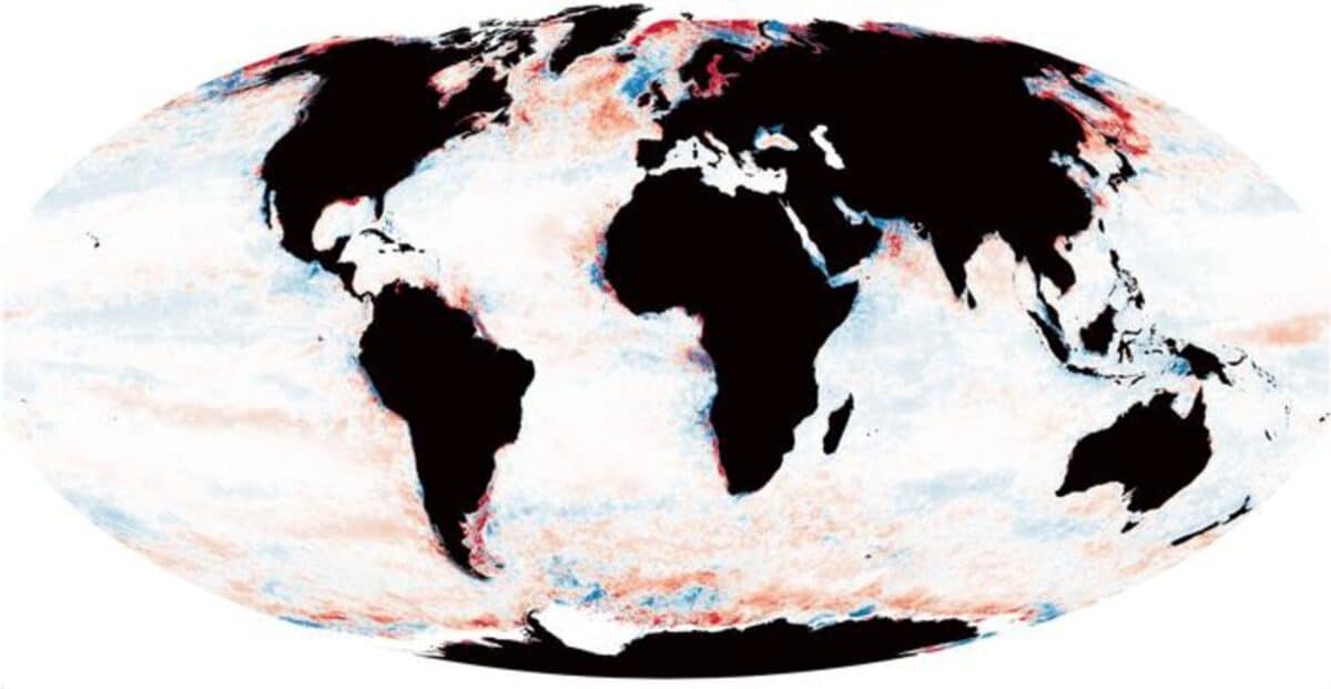 Changes in ocean darkening map