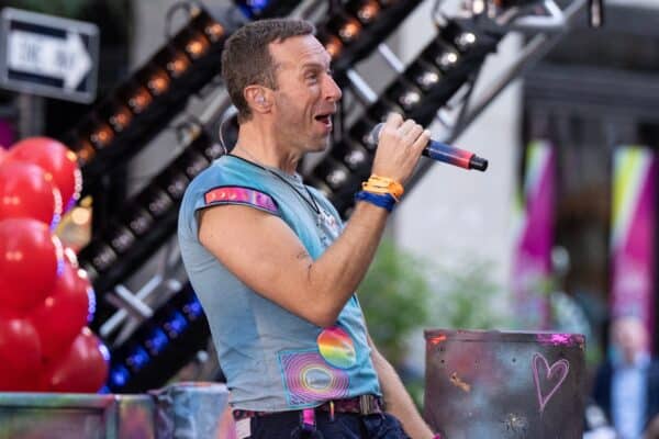 Chris Martin performs with Coldplay during NBC Today Show Citi concert series