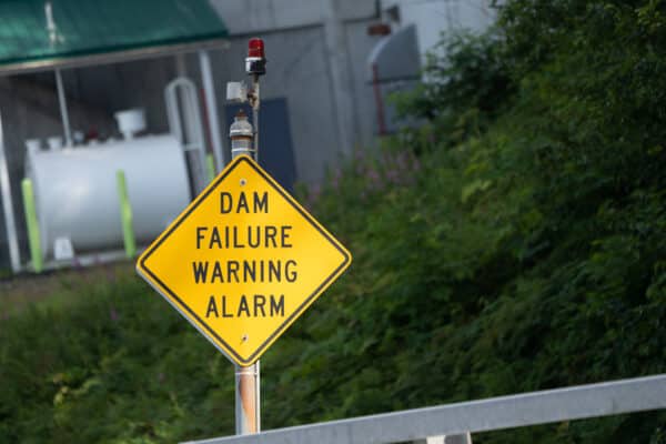 Dam Failure Warning Alarm sign
