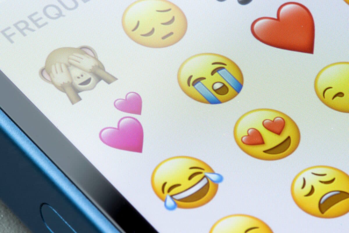 Emojis on a smartphone screen