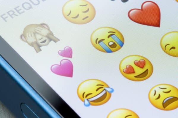 Emojis on a smartphone screen