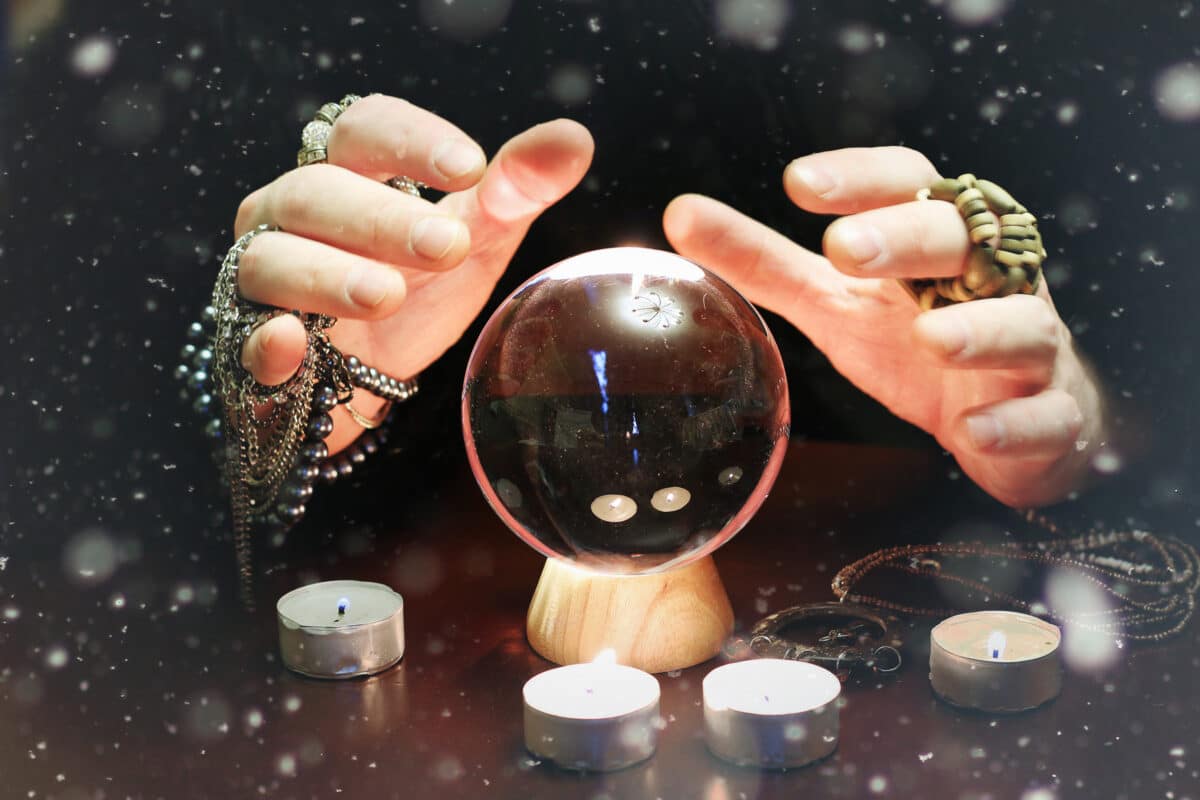 Fortune teller with crystal ball