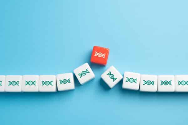 Gene mutation or damaged DNA strand concept