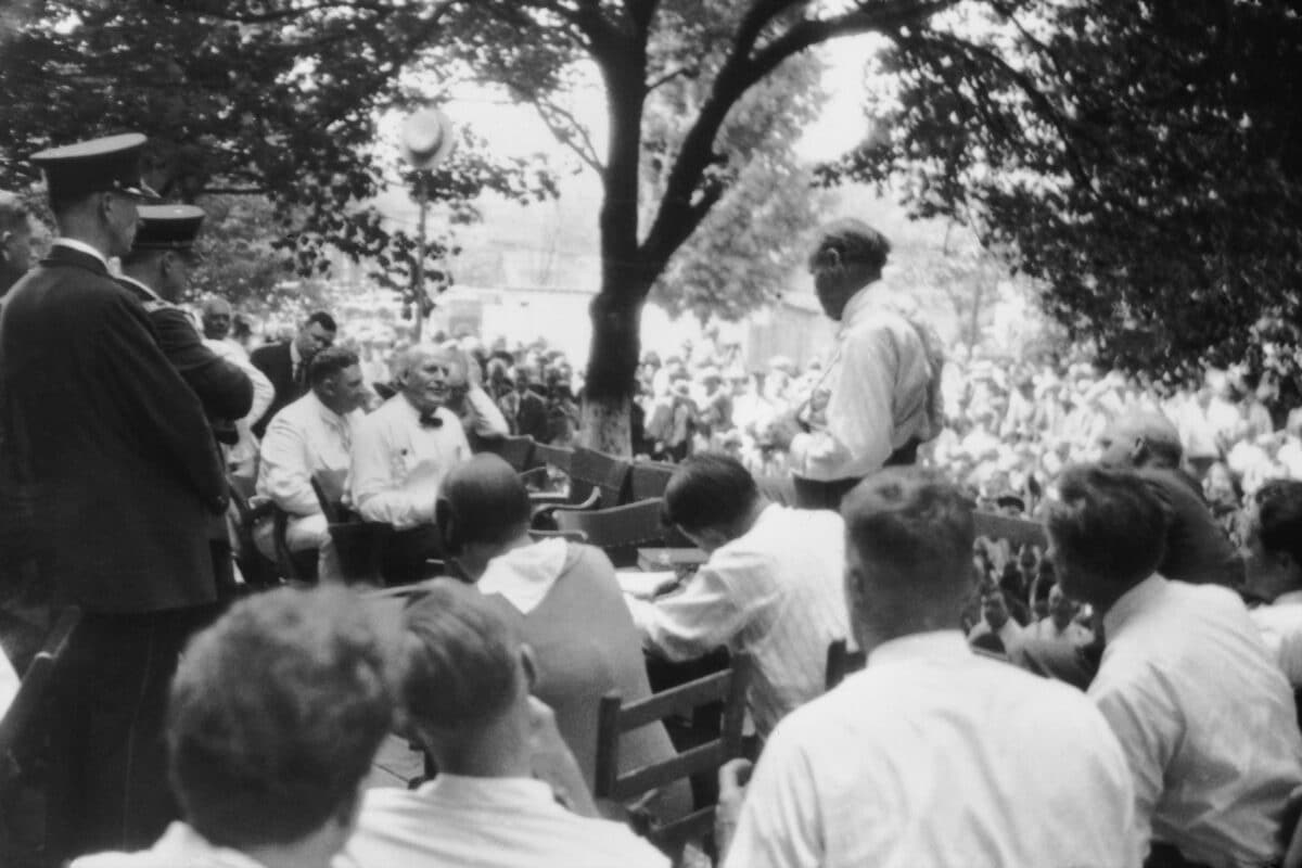 William Jennings Bryan interrogated by Clarence Darrow