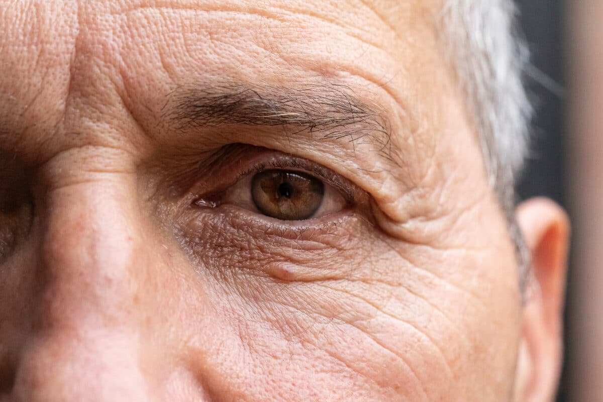 Older man’s wrinkled face
