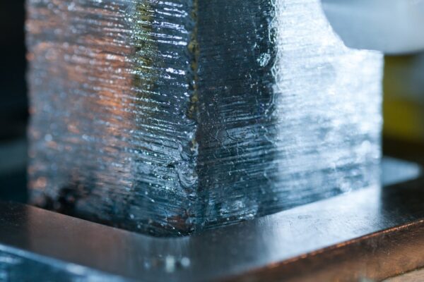 An ice sample on the melter during continuous ice core chemical analyses in the lab