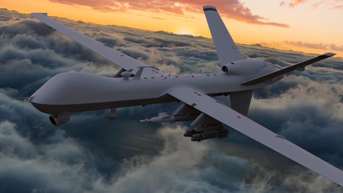 MQ-9 Reaper unmanned combat aircraft on mission