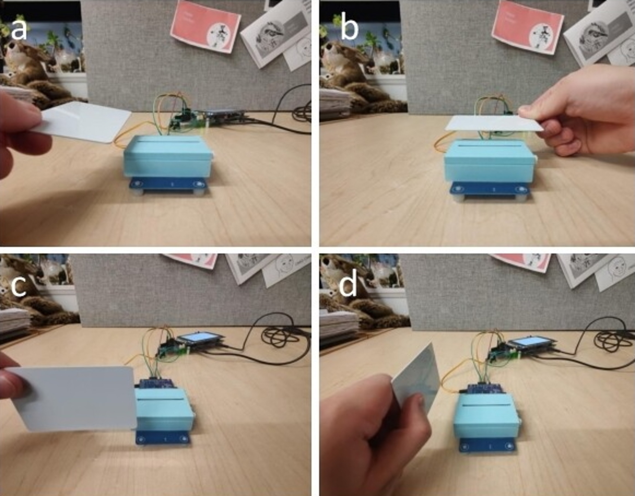 NFCGest explores card holding gestures performed on a commercial NFC terminal.