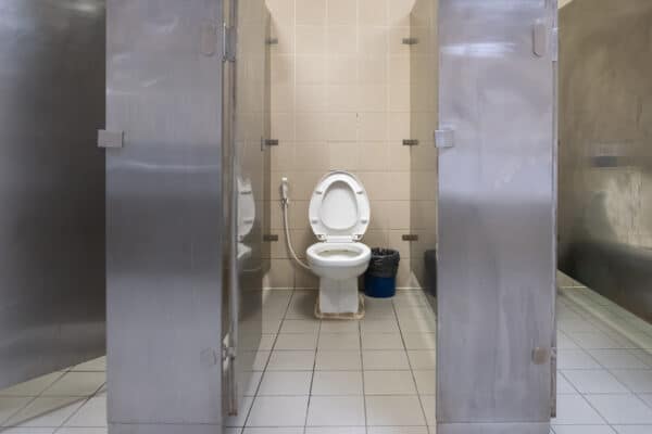 A public bathroom toilet