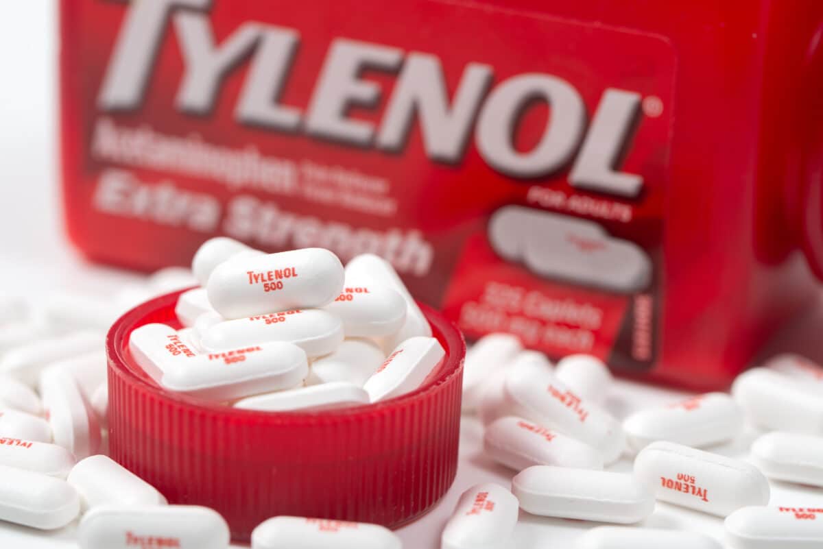 Tylenol pills most common painkillers and fever reducer medicine in America