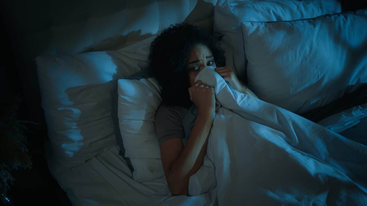 Woman having nightmare