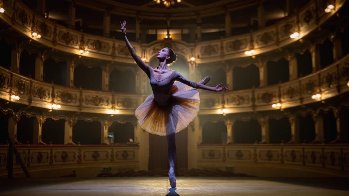 Ballerina on theater stage