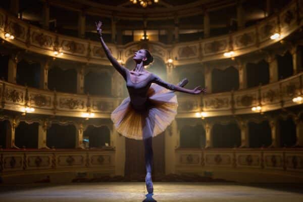 Ballet at the theater: A ballerina takes center stage