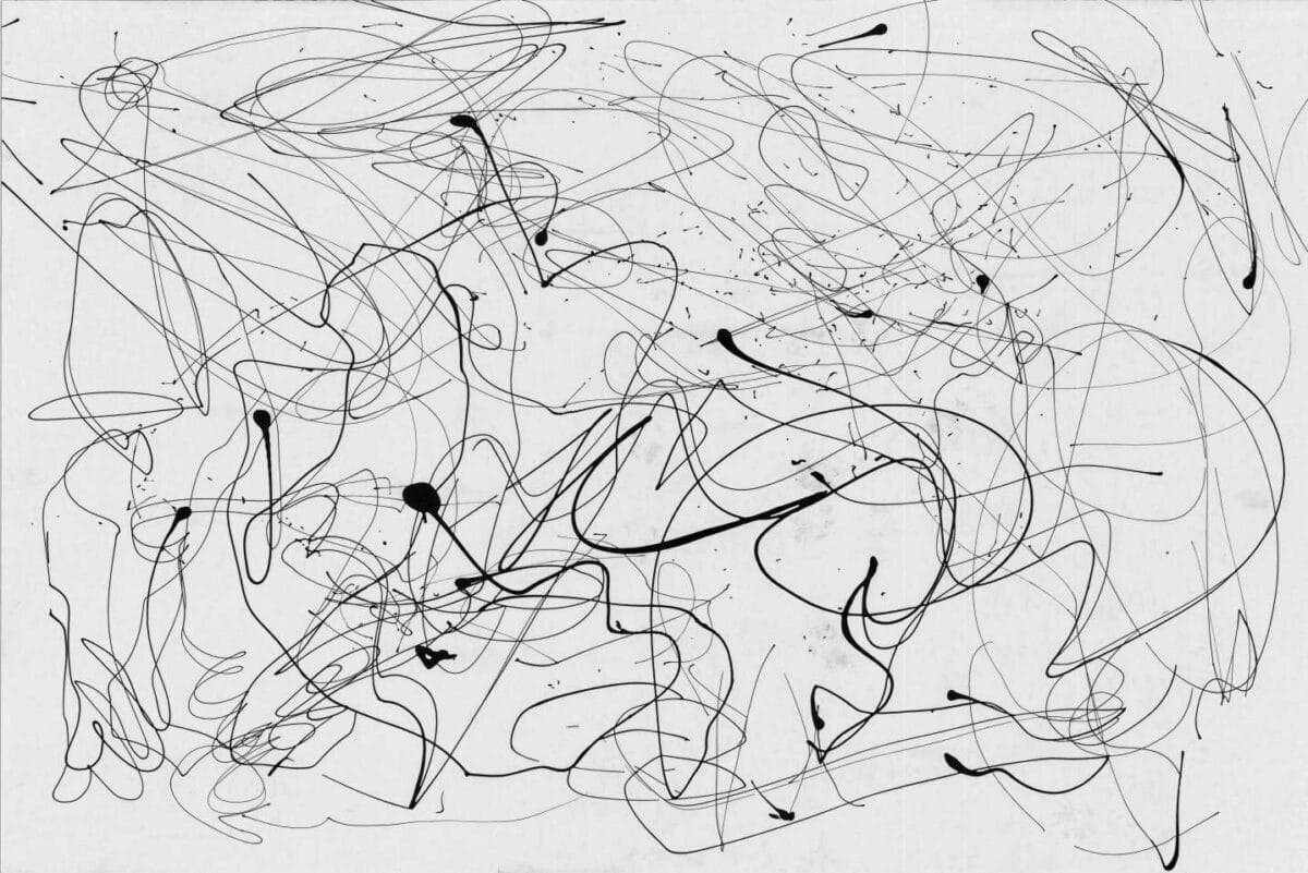Example of pour-painting created by a child during the Dripfest experiments.