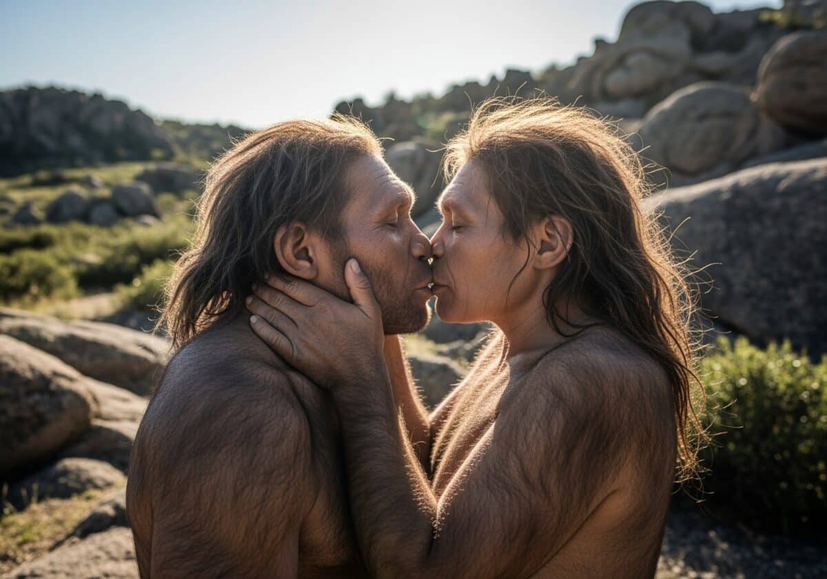 Neanderthals kissing