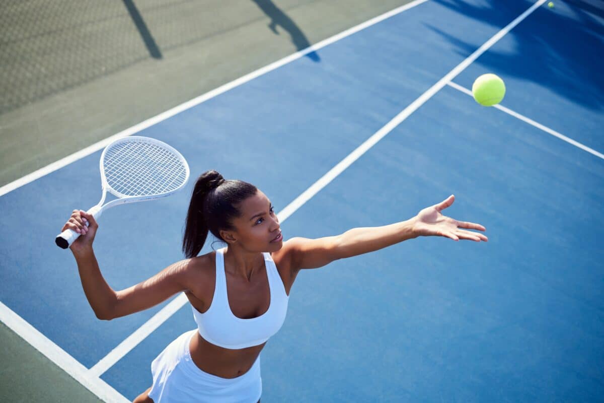 just like woodpeckers, tennis players tend to synchronize respiration with each serve.