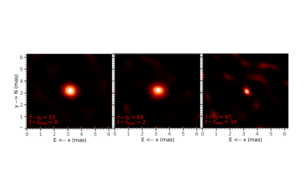 Images of Nova Cassiopeia 2021 (V1405 Cas) obtained with the CHARA Array between 55 and 67 days after the eruption began.