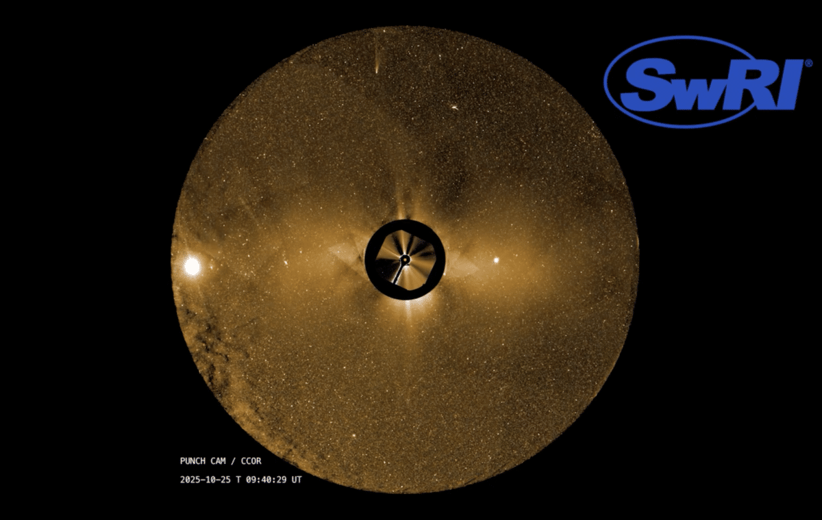 PUNCH imagery taken during solar storms also shows enormous coronal mass ejections flinging solar particles across the sky.