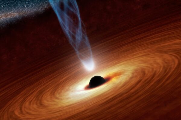 Artist’s impression of a supermassive black hole system.