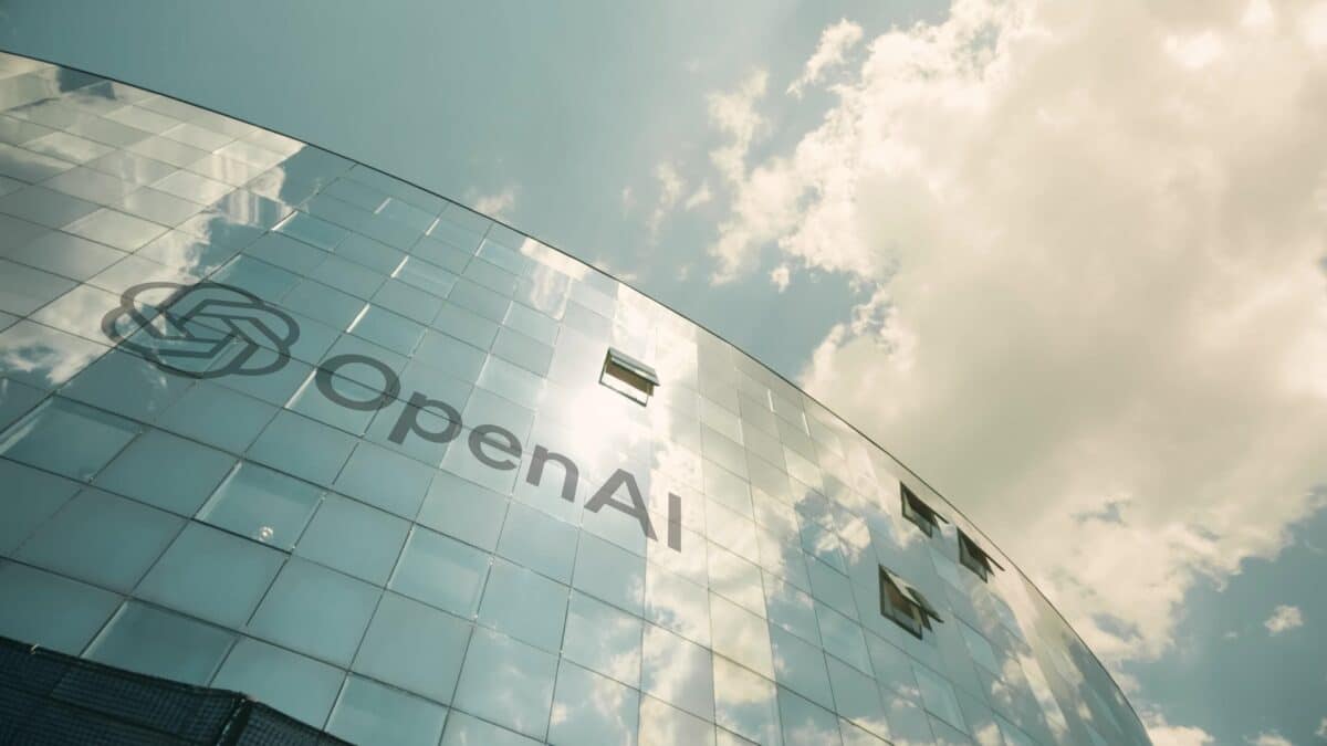 OpenAI logo on building