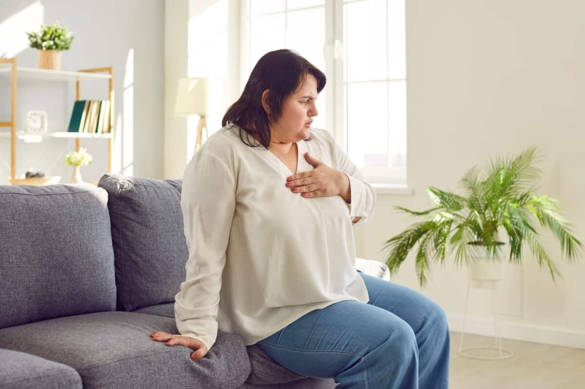 Overweight woman with heart issue