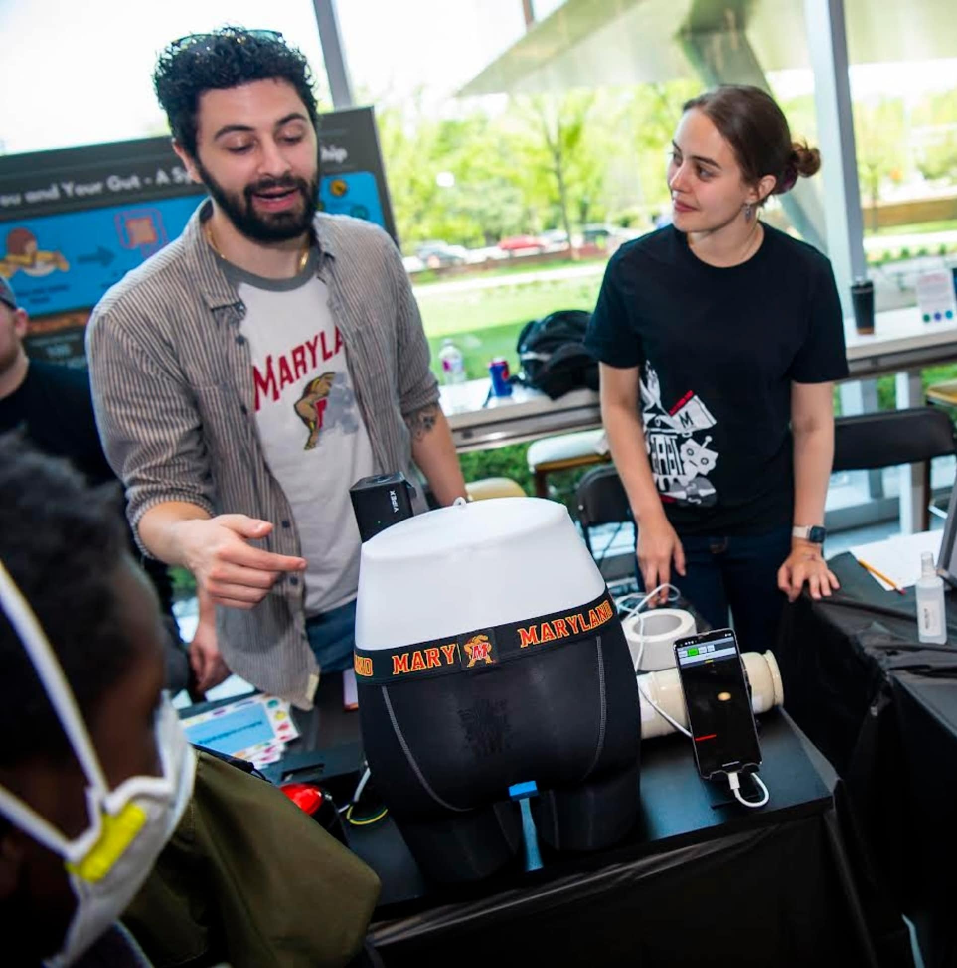 Hall's team demos a prototype of the Smart Underwear.