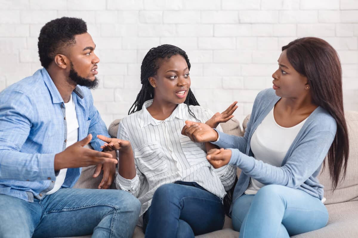 Friends or siblings having an argument