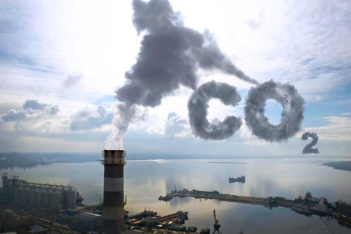 Inscription,Co2,Made,Of,Smoke.,Industrial,Factory,Polluting,Air,,Aerial