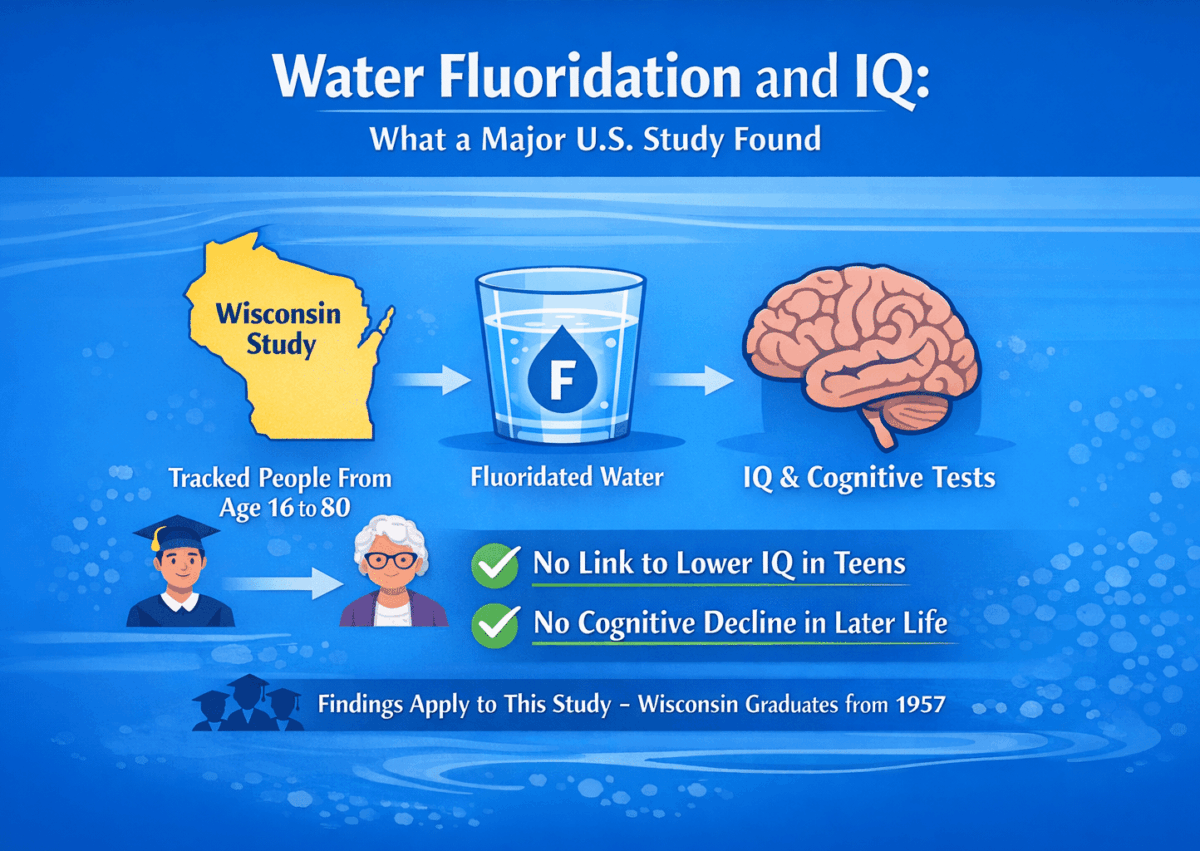 Water fluoridation study findings infographic